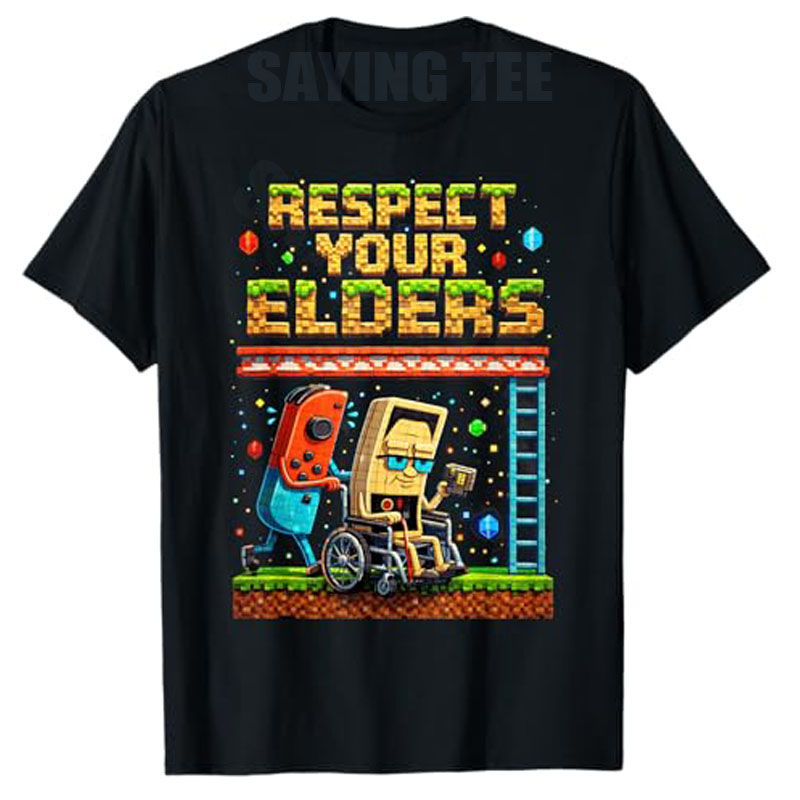 Retro Gaming Gifts For Men - Respect Your Elders Retro Gaming Pixel