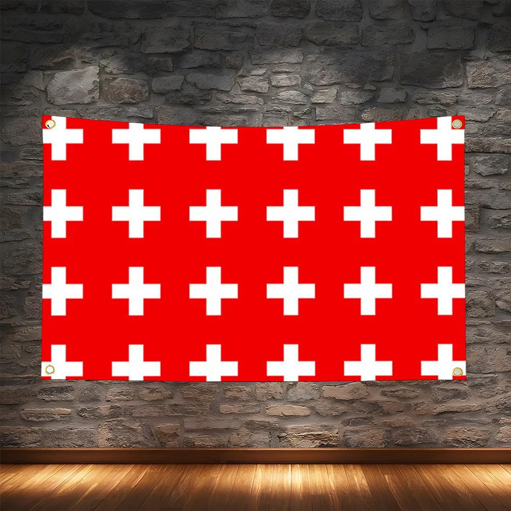 1PC Famous Switzerland Flags R - Retro Gaming Banner recension och pris