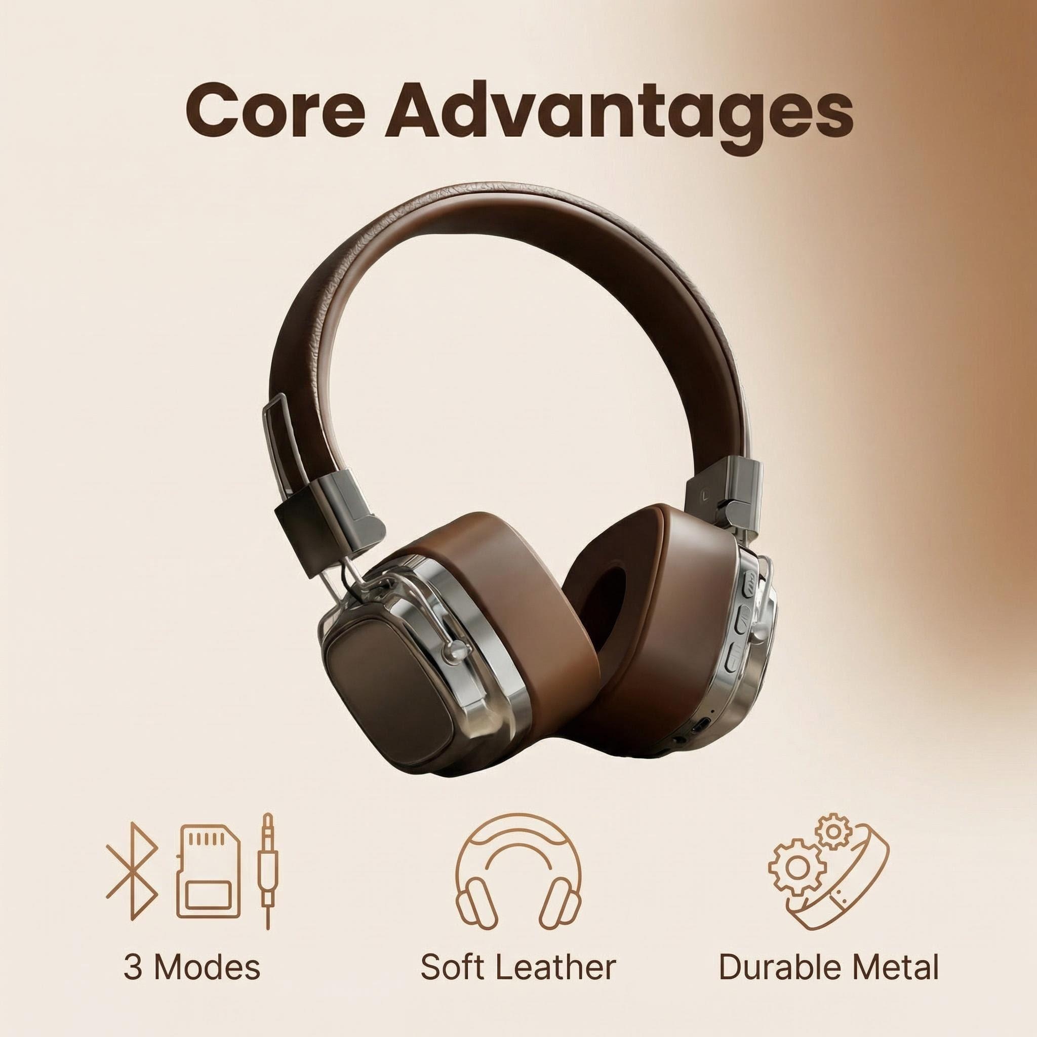 Retro Leather Over-ear Headpho - Retro Gaming Cable recension och pris
