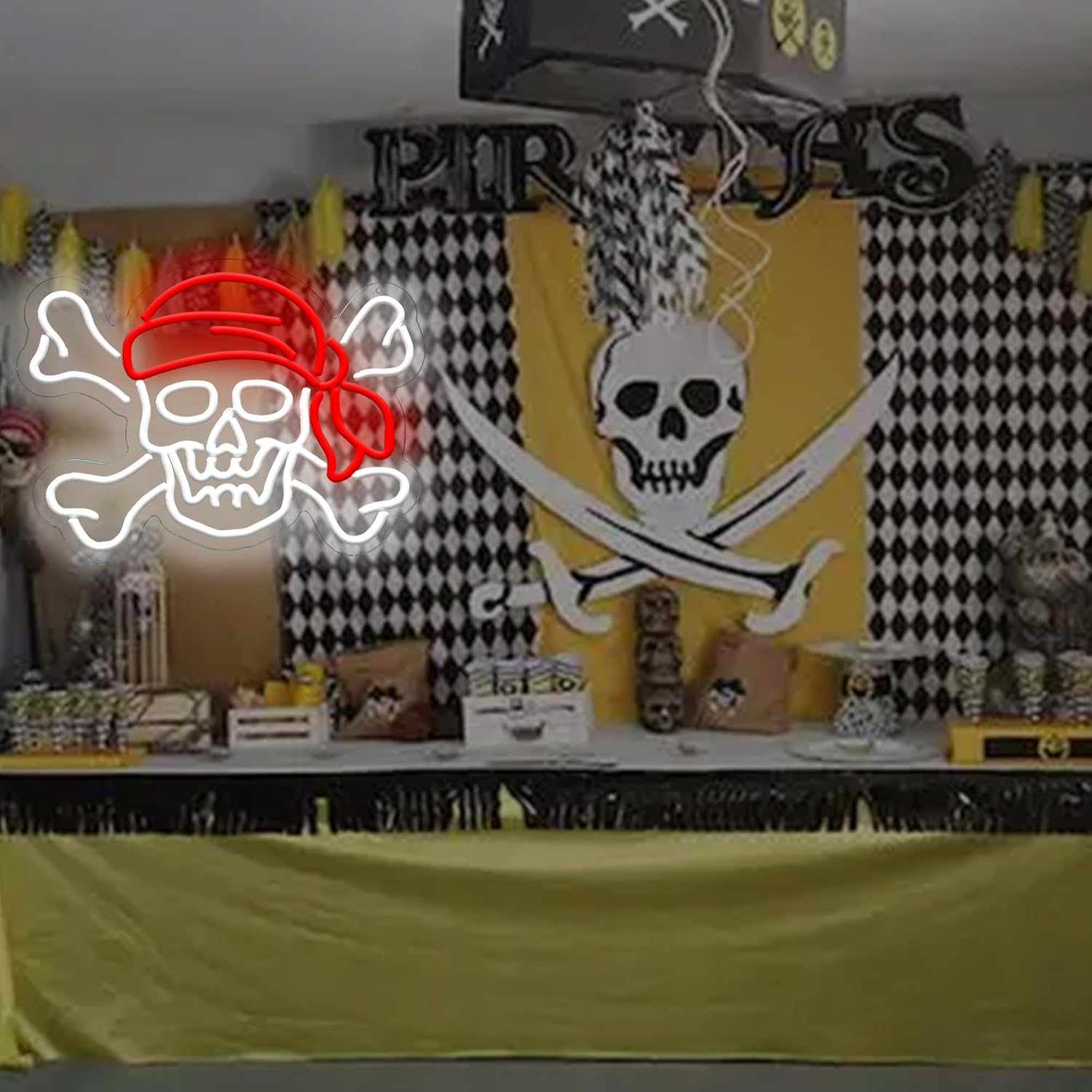 Pirate Skull USB Dimmable Neon - Retro Gaming Gifts For Men recension och pris