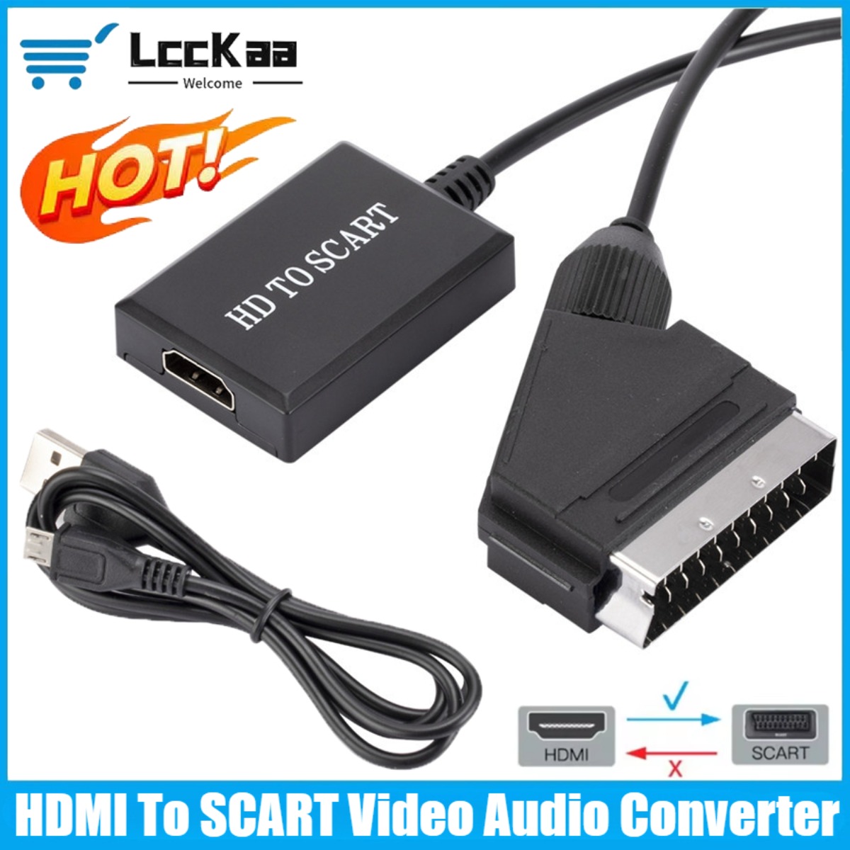 LccKaa 1080P HDMI To SCART Ada - Scart To Hdmi recension och pris