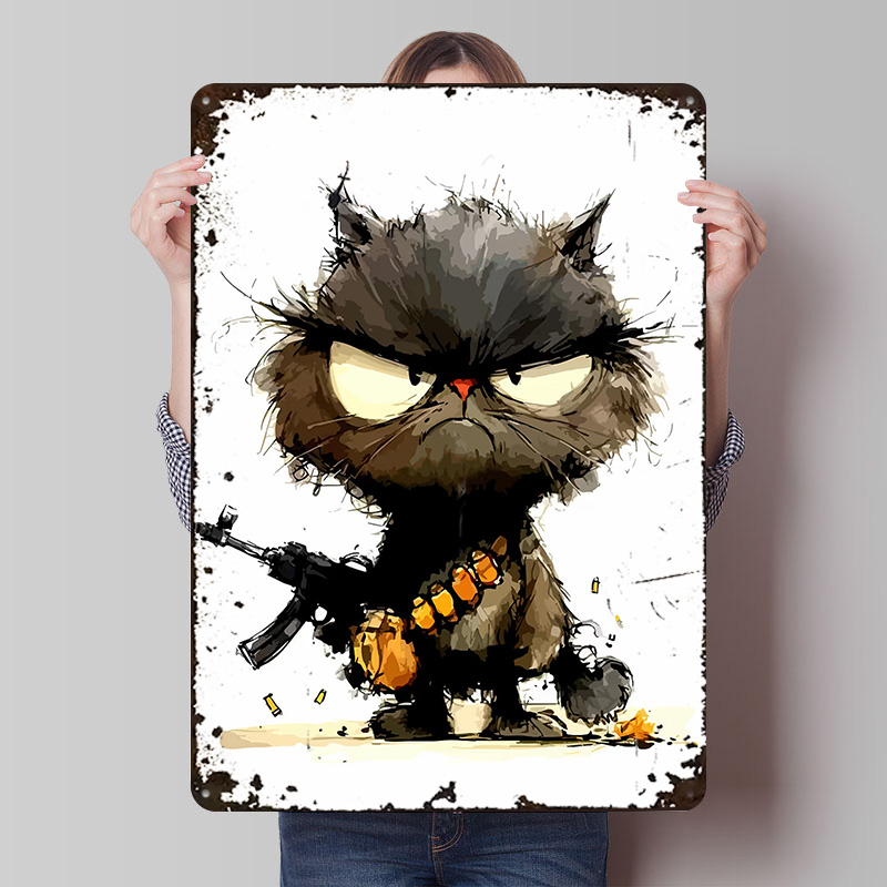 Cat With Gun Printed Poster Cu - Retro Gaming Gun recension och pris