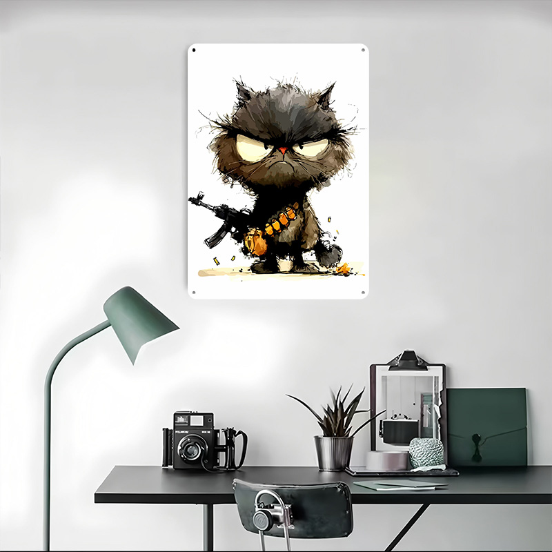 Cat With Gun Printed Poster Cu - Retro Gaming Gun recension och pris