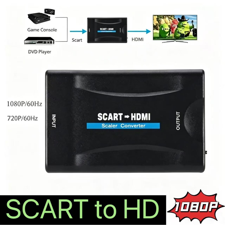 Full HD 1080P SCART to HDMI-co - Scart To Hdmi recension och pris